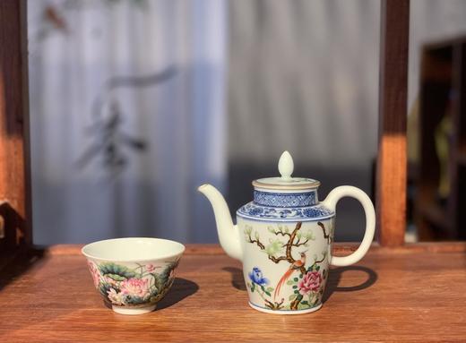 柴窑胎珐琅彩荷花茶具 商品图0