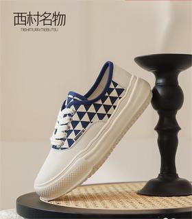 西村名物夏季薄款帆布鞋女小香风百搭棋盘格溶解鞋休闲板鞋11301