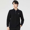 圣得西时尚胸前印花翻领长袖polo衫男秋季加绒加厚打底衫 商品缩略图1