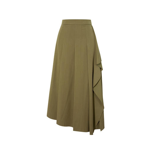 【商场同款】麦檬冬高腰不规则百褶拼接荷叶边半身裙5CA141591 商品图4