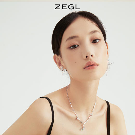 ZEGL设计师晶蝶愈心系列蝴蝶星月耳环女高级感流苏耳钉银针耳饰品 商品图2