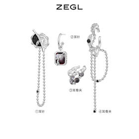 ZEGL设计师新中式竹子耳妆盘耳夹女无耳洞耳环耳骨夹复古耳钉耳饰