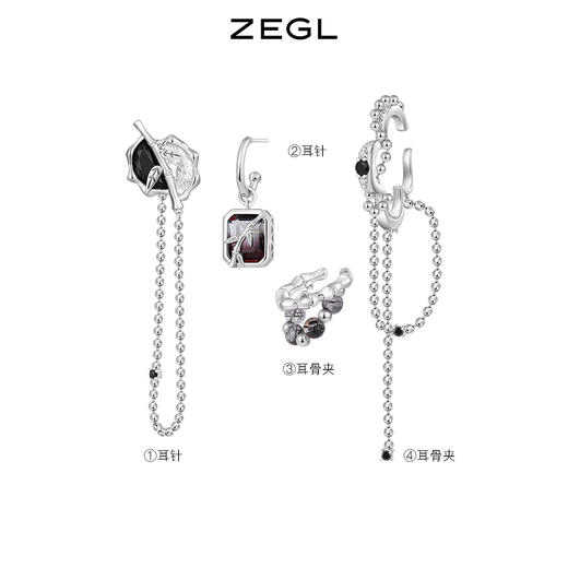 ZEGL设计师新中式竹子耳妆盘耳夹女无耳洞耳环耳骨夹复古耳钉耳饰 商品图0