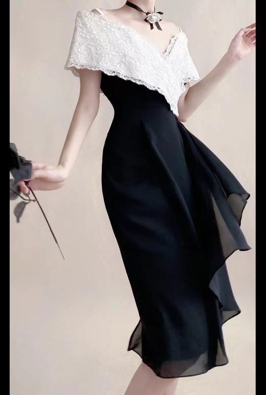 【投稿】喵娘精工@M50《昼影》赫本风黑白礼裙 商品图1