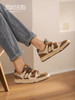 西村名物2022春季新款ins潮小众复古德训鞋女鞋厚底加绒板鞋T22AM18611 商品缩略图0