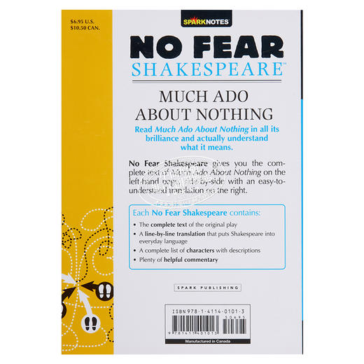 【中商原版】无事生非 无惧莎士比亚 英文原版 Much Ado About Nothing No Fear Shakespeare Sparknotes Shakespeare 商品图1