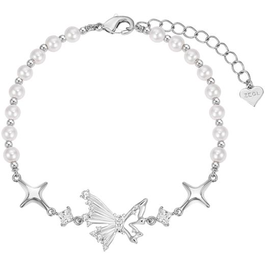 ZEGL设计师晶蝶愈心系列蝴蝶四芒星手链女ins小众设计仿珍珠手饰 商品图5