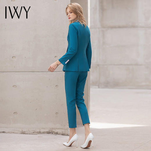 IWY/孔雀蓝西装套装女总裁职业装气质女神范主持人正装售楼部工作服OL CP12115 商品图6