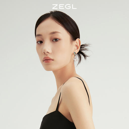 ZEGL设计师晶蝶愈心系列蝴蝶耳环女小众设计感高级耳钉银针耳饰品 商品图3