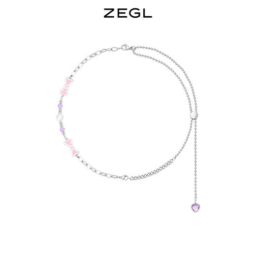 ZEGL自定饰甜心系列DIY蝴蝶结拼接项链女仿珍珠高级感锁骨毛衣链 商品图1