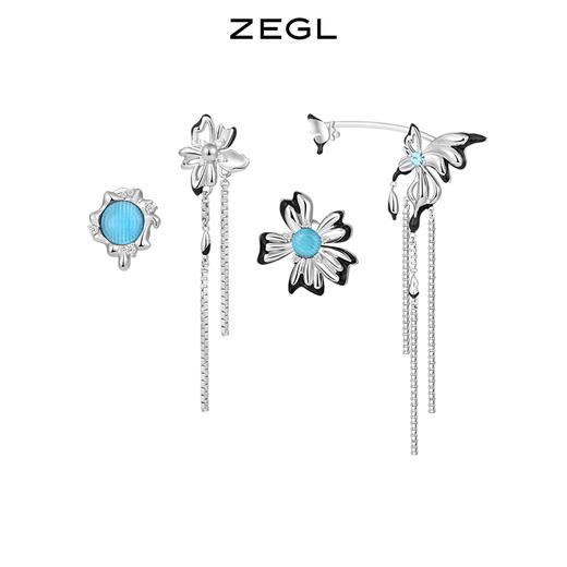 【SVIP积分兑换】ZEGL设计师新中式蝴蝶耳妆盘流苏耳夹女无耳洞高级感小众耳环耳饰 商品图0