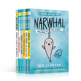 现货英文原版A Narwhal and Jelly book独角鲸和水母系列 低幼儿童英语启蒙绘本趣味性幽默搞笑漫画图画书童话寓言故事书