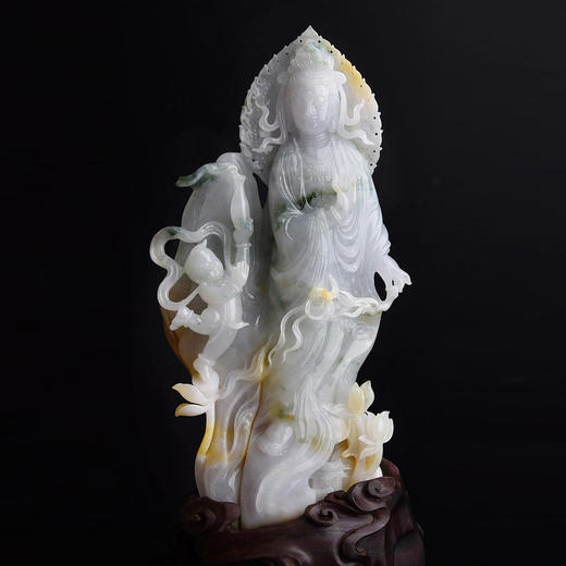 【和谐】童子拜观音（带底座）-BJ502003 商品图0