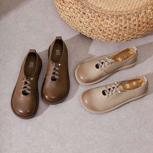 西村名物22秋季新款软底软面舒适女鞋休闲一脚蹬中跟单鞋11031 商品图0