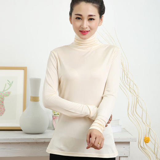 ARN-Y018秋冬季发热保暖打底衫女显瘦弹力上衣修身贴肤高领长袖针织衫 商品图0