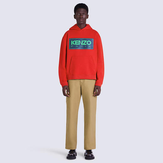 KENZO 高田贤三 男士棉质字母徽标印花连帽长袖卫衣 红色 FC65 SW417 4ME 21 商品图3