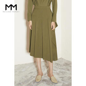 【商场同款】麦檬冬高腰不规则百褶拼接荷叶边半身裙5CA141591