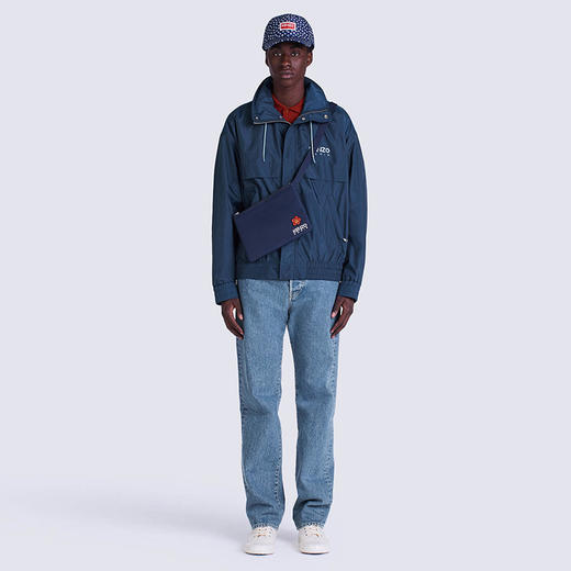 KENZO 高田贤三 男士字母徽标印花两色风衣外套 蓝色 FC65 BL156 9NA 77 商品图3