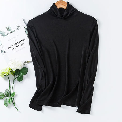 ARN-Y018秋冬季发热保暖打底衫女显瘦弹力上衣修身贴肤高领长袖针织衫 商品图6