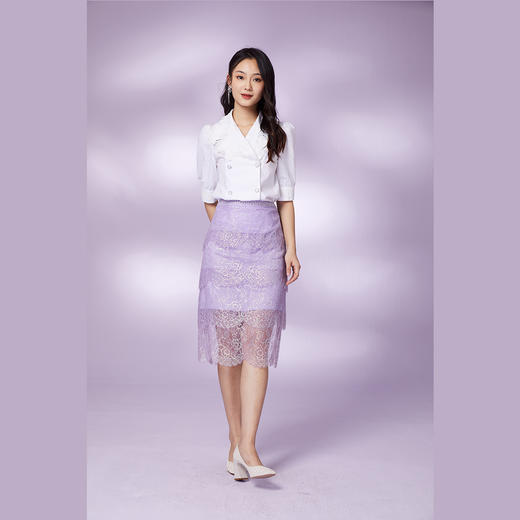 司歌七彩梦幻蕾丝修身半身裙CC851162 商品图1