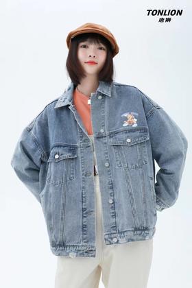 唐狮56710泰迪熊联名牛仔外套