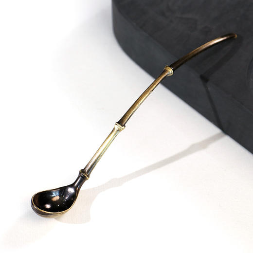 【庆学堂】黄铜水勺 水盂水勺 桌面铜器摆件 盛水盛墨 调墨 墨勺墨汁 文房四宝用品 商品图3