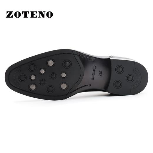 左天奴/ZOTENO 皮鞋男商务正鞋男鞋头层牛皮英伦系带工装鞋J620 商品图3
