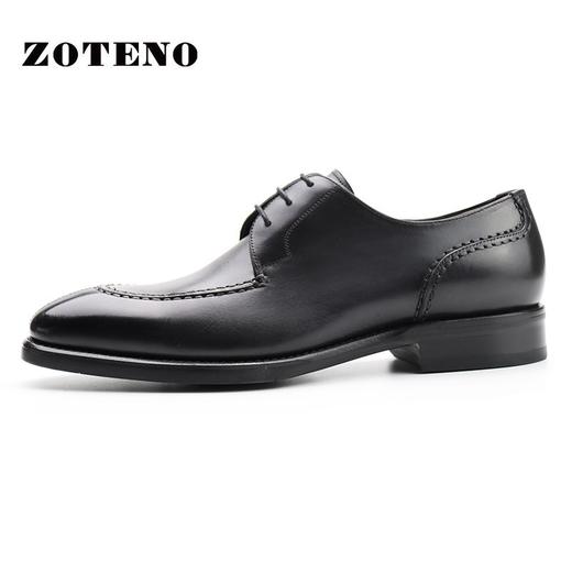 左天奴/ZOTENO 皮鞋男商务正鞋男鞋头层牛皮英伦系带工装鞋J620 商品图1