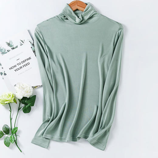 ARN-Y018秋冬季发热保暖打底衫女显瘦弹力上衣修身贴肤高领长袖针织衫 商品图7