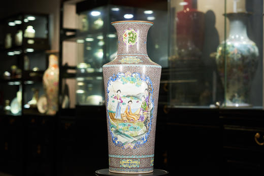 锦地开窗双面仕女图爆竹瓶 商品图0