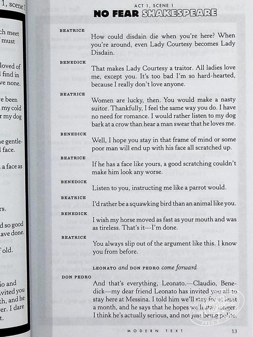 【中商原版】无事生非 无惧莎士比亚 英文原版 Much Ado About Nothing No Fear Shakespeare Sparknotes Shakespeare 商品图7
