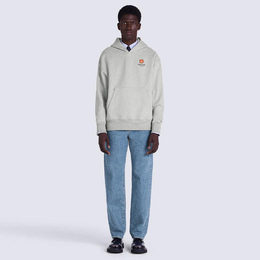 KENZO 高田贤三 男士棉质字母花刺绣徽标印花连帽长袖卫衣 灰色 FC65 SW460 4ME 94 商品图3