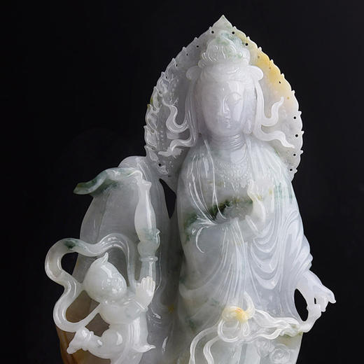 【和谐】童子拜观音（带底座）-BJ502003 商品图1