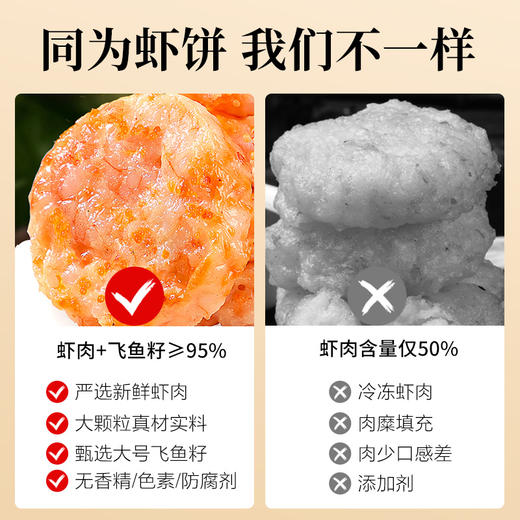 【北海湾】鱼籽鲜虾饼95%大颗粒160g*4袋（共16个） 商品图4