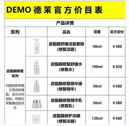 台湾院装德茉皮脂膜修复护肤品修复屏障补水保湿舒缓 商品图2