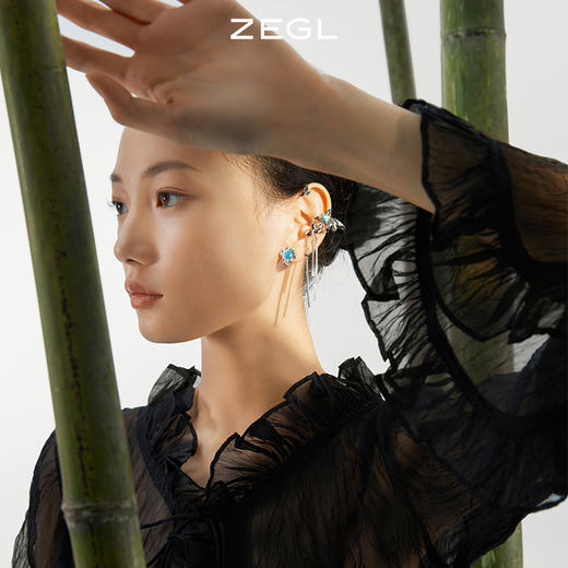 【SVIP积分兑换】ZEGL设计师新中式蝴蝶耳妆盘流苏耳夹女无耳洞高级感小众耳环耳饰 商品图4