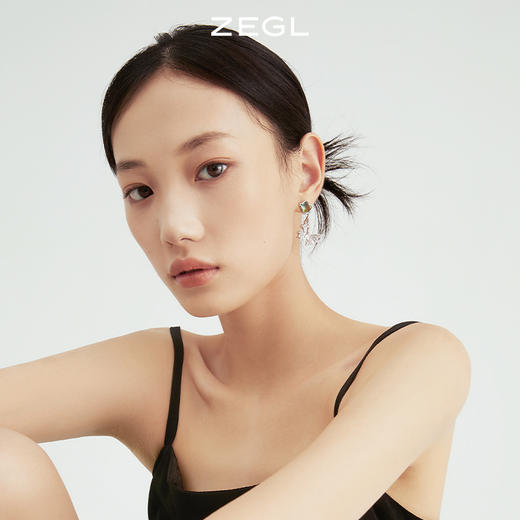 ZEGL设计师晶蝶愈心系列蝴蝶耳环女小众设计感高级耳钉银针耳饰品 商品图6