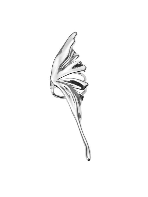 MOON WILD野月亮 蝴蝶戒指女时尚个性小众情侣铜镀白金食指戒开口指环可做耳夹耳饰 商品图0