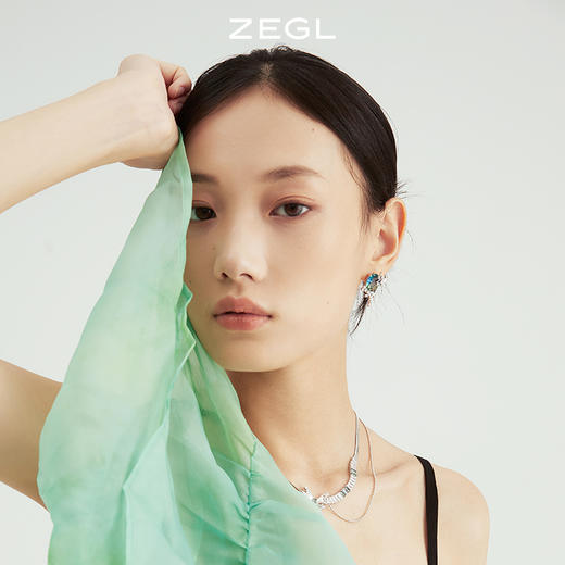 ZEGL设计师晶蝶愈心系列蝴蝶月亮耳环女轻奢小众耳钉925银针耳饰 商品图1