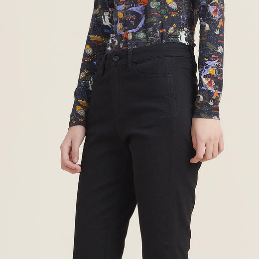 谜底2022秋新款复古百搭时尚显瘦紧身喇叭裤微喇长裤女223MK1070 商品图3