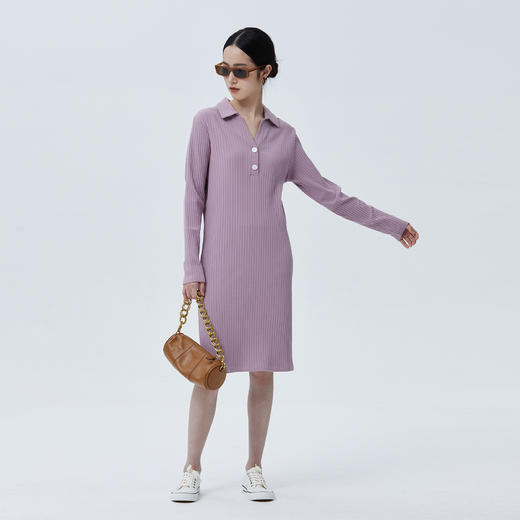 简约别致 BLEO 罗纹针织贝壳扣连衣裙 商品图5