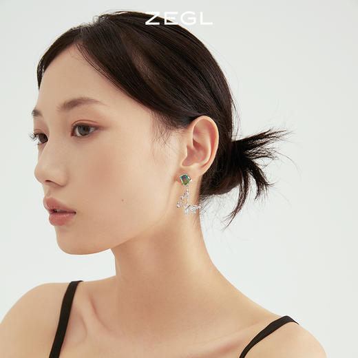 ZEGL设计师晶蝶愈心系列蝴蝶耳环女小众设计感高级耳钉银针耳饰品 商品图1