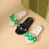 西村名物2022年夏季新款INS潮珍珠花朵外穿女拖鞋24981 商品缩略图0