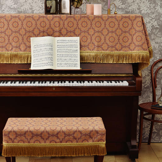 盖茨比系列钢琴盖巾轻奢高档钢琴巾琴凳罩 商品图2
