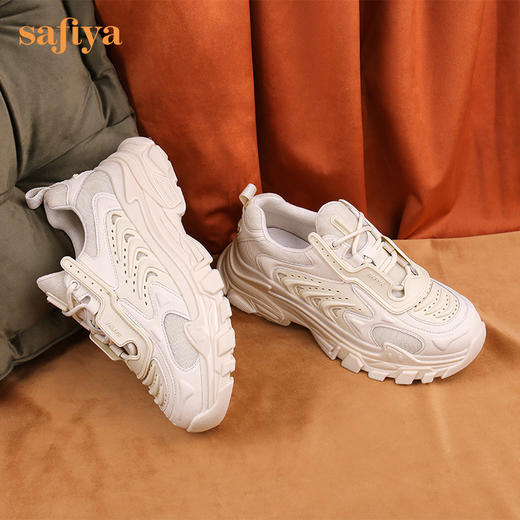 Safiya/索菲娅 2022秋季新款新潮网红糖果色休闲松糕厚底老爹鞋 SF23112425 商品图7