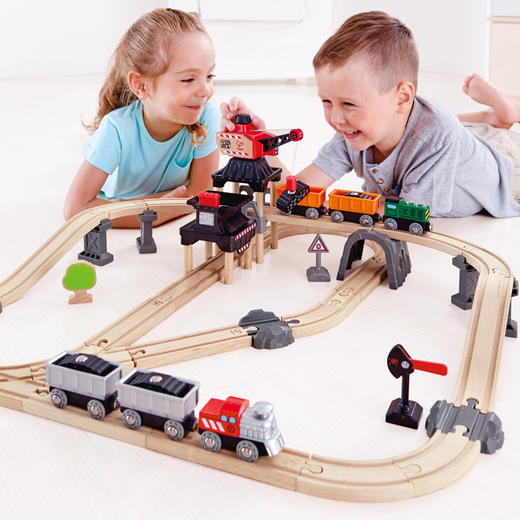 Hape火车轨道采矿运载套E3756 商品图0