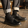 MRA  男鞋2021新款黑色真皮工装马丁靴低帮百搭英伦大头休闲皮鞋潮鞋子 商品缩略图0