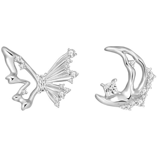 ZEGL设计师晶蝶愈心系列蝴蝶月亮耳环女轻奢高级感耳钉银针耳饰品 商品图5