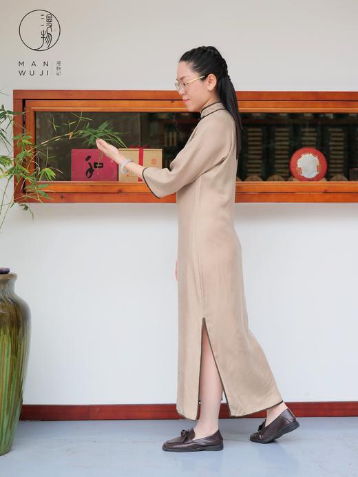 铜氨丝【縑 緗】包边连肩袖旗袍 商品图2