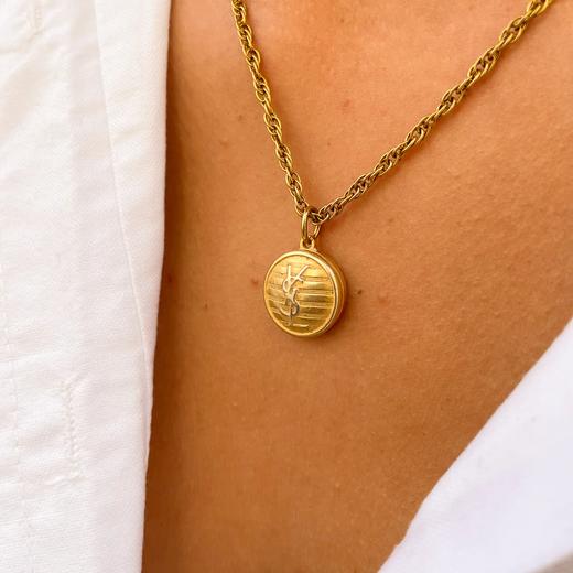 在途4周到｜Gigi Paris-YSL-中古纽扣 项链（金色）［法国设计师］ 商品图3